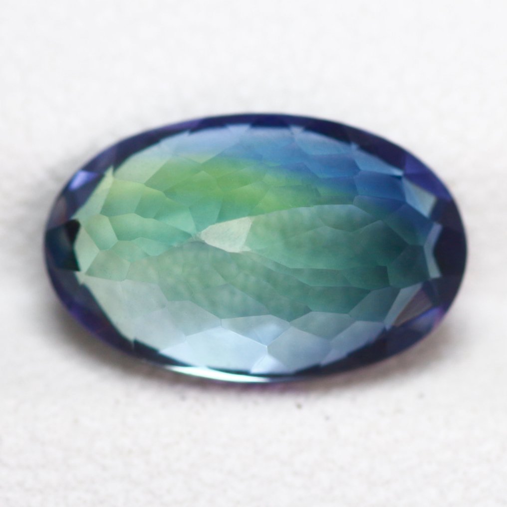 1 pcs 藍色, 綠色 坦桑石 - 3.77 ct - 國際有色寶石協會 (ICA GemLab) - 顶级稀有 {无加热} #1.0