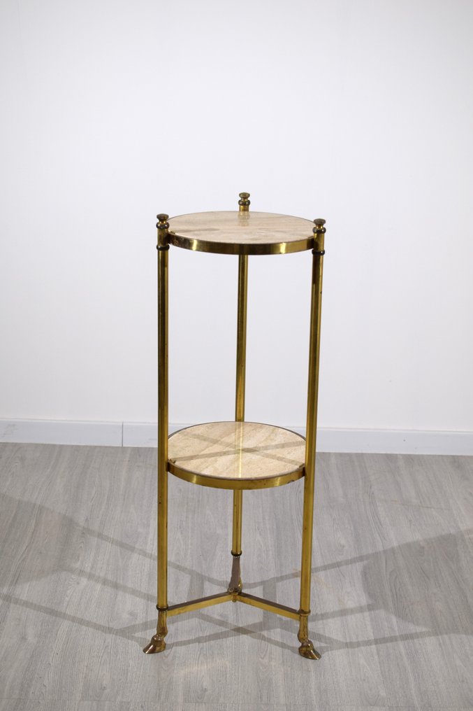 Gueridon - Messing, Travertijn #1.0