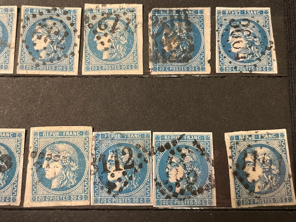 法國 1850/1870 - 邮票 Ceres 编号10，编号45/46 类型和报告待研究 - YT #3.2