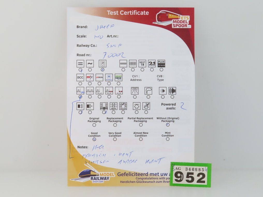 Jouef H0 - 8561/8531 - Diesel locomotive (2) - CC 70,000 and BB 67,000 - SNCF #4.3