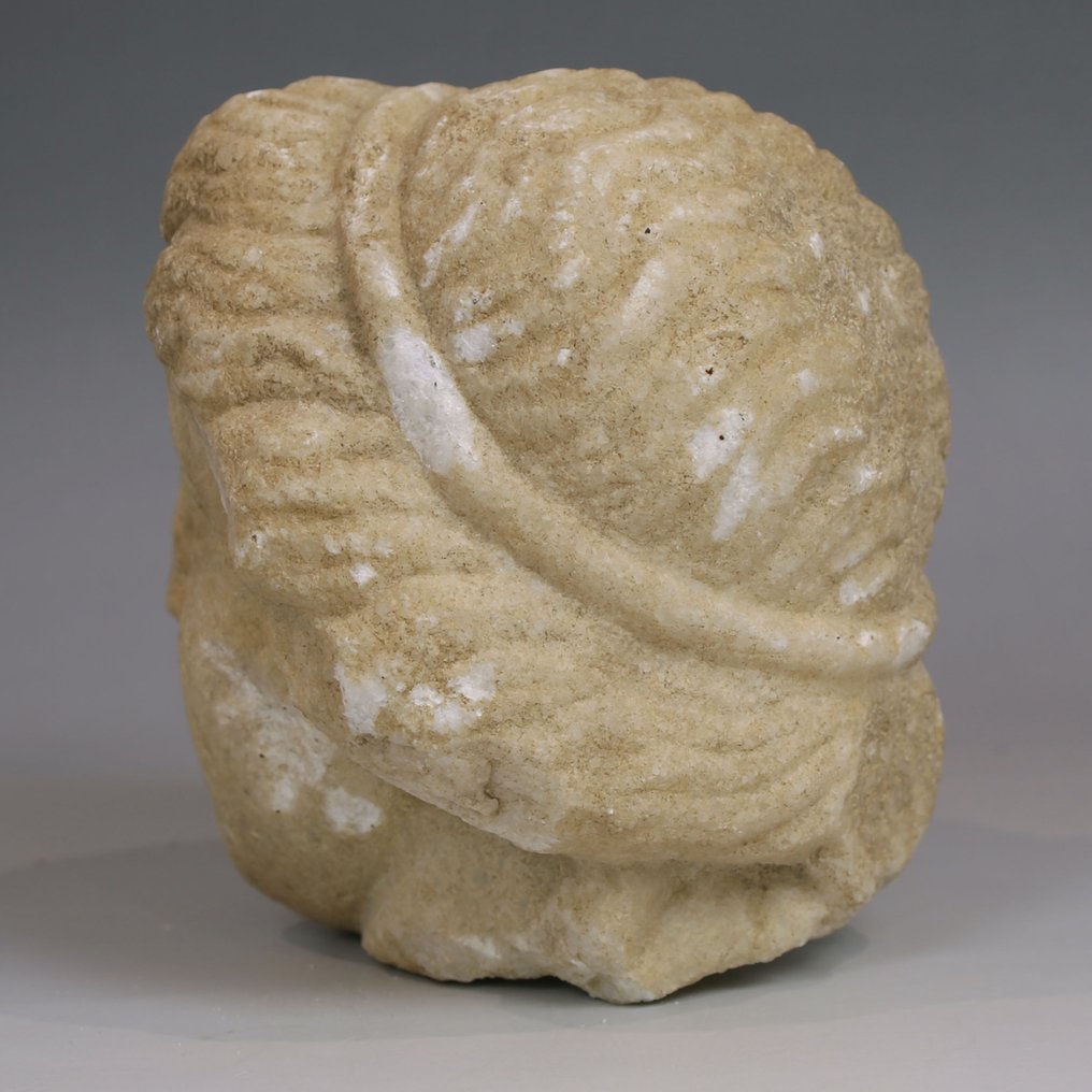 晚期希腊化时期 / 早期罗马时期 大理石 头部女性与头癣 #2.1