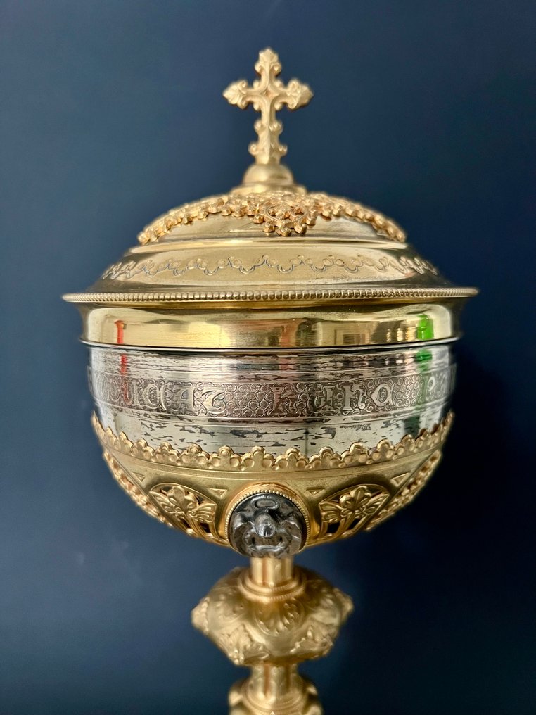  Ciborio - Argento, vermeil - 1850-1900 - Ciboire Néo Gothique  #3.2