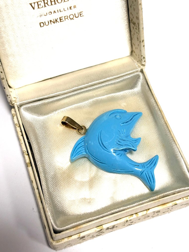 绿松石 - 18K包金 - 黄金 - 吊坠 #2.1