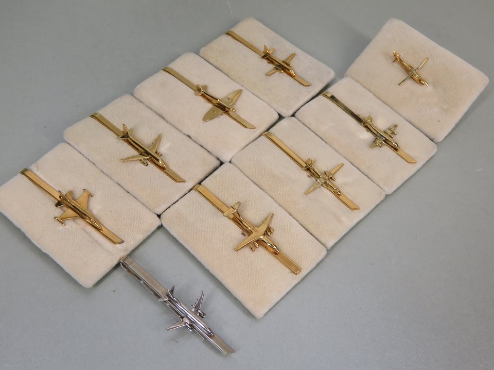 Collezione di spille aeronautiche - 1990-2000 - Argento solido e oro placcato #1.0