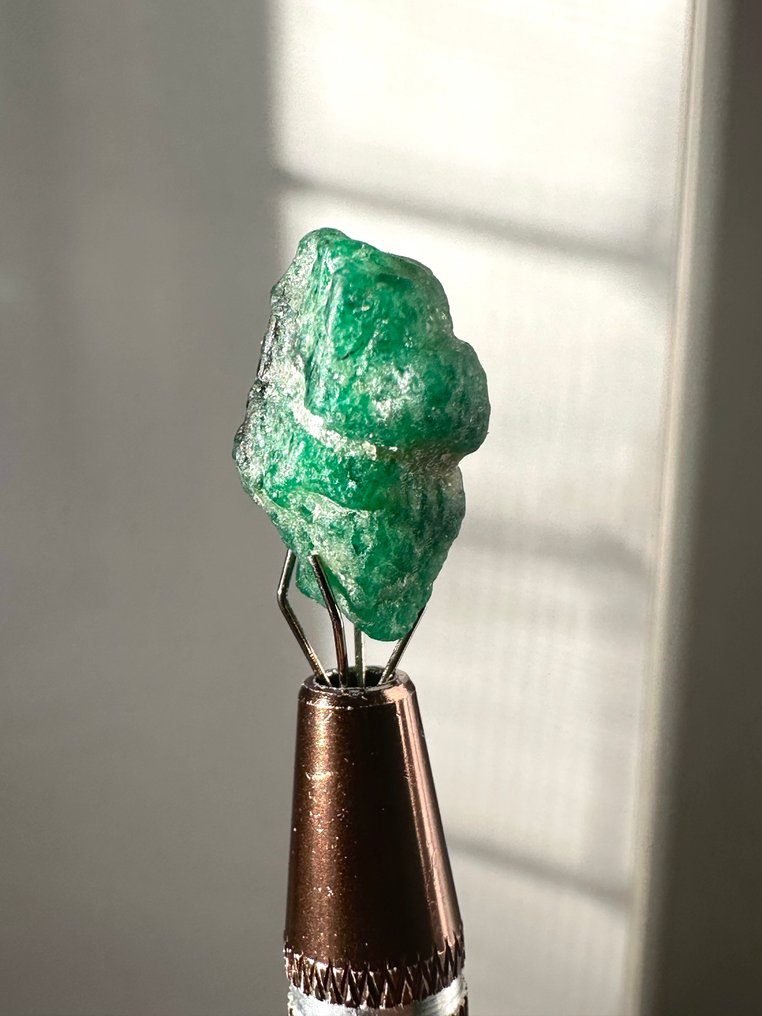 Szmaragd Szybko. 14,60 karatów. Najlepszy zielony, ogromny szmaragdowy kryształ. 100% wyjątkowy okaz! - Wysokość: 17 mm - Szerokość: 11 mm- 2.92 g #2.1