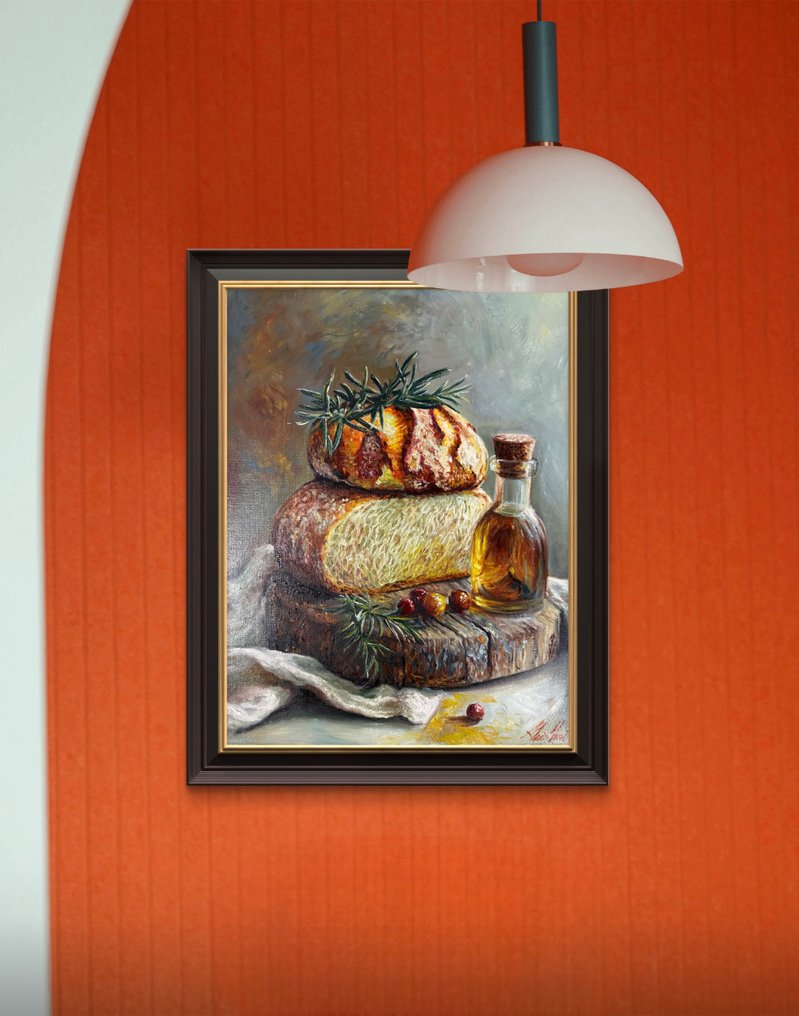 BarBeni (1981) - Rustic Still Life with Bread and Olive Oil #3.2