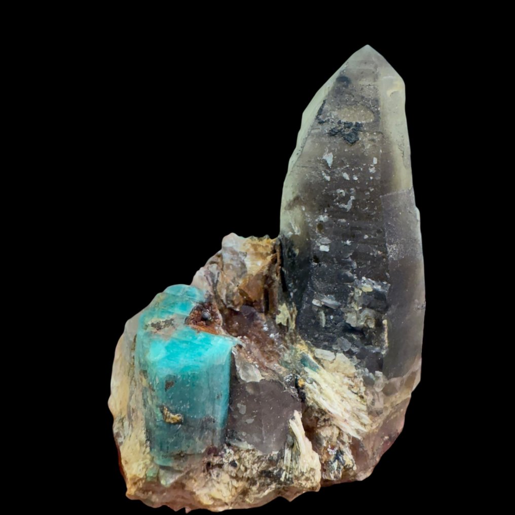 Amazzonite con smocky quartz - Altezza: 5 cm - Larghezza: 4 cm- 65 g #3.2