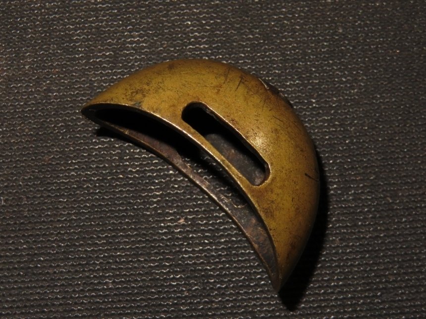 武士刀 - 黃銅 - Crane Fuchi & Kashira : C5-302 - 日本 - 江戶時代（1600-1868）  (沒有保留價) #4.3