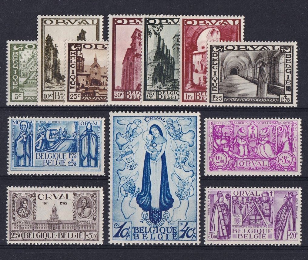 Bélgica 1933 - Grote Orval, la gama completa - OBP/COB 363/74 #1.0