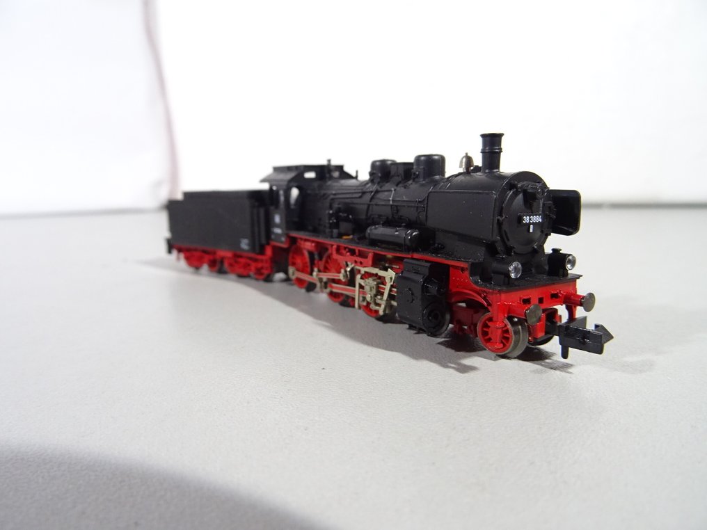 Fleischmann N - 7163 - Locomotiva a vapor com vagão de carvão (1) - Locomotiva a vapor com tender de cabine BR 38 3884 #3.2