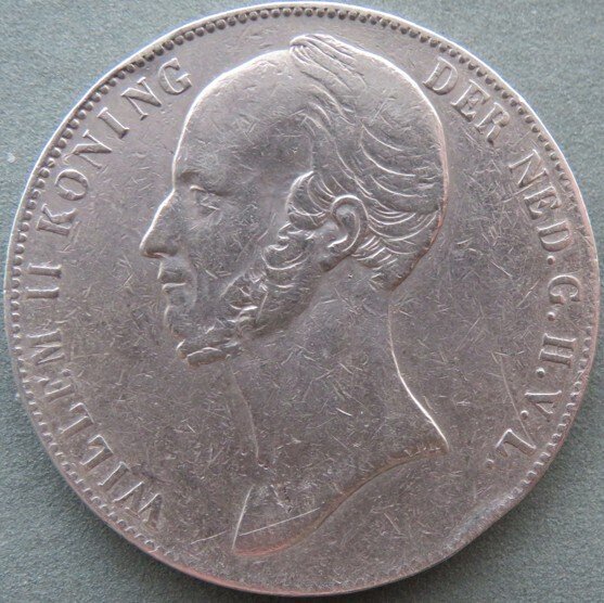 Netherlands. Willem II. 2 1/2 Gulden 1845a  (No Reserve Price) #3.2