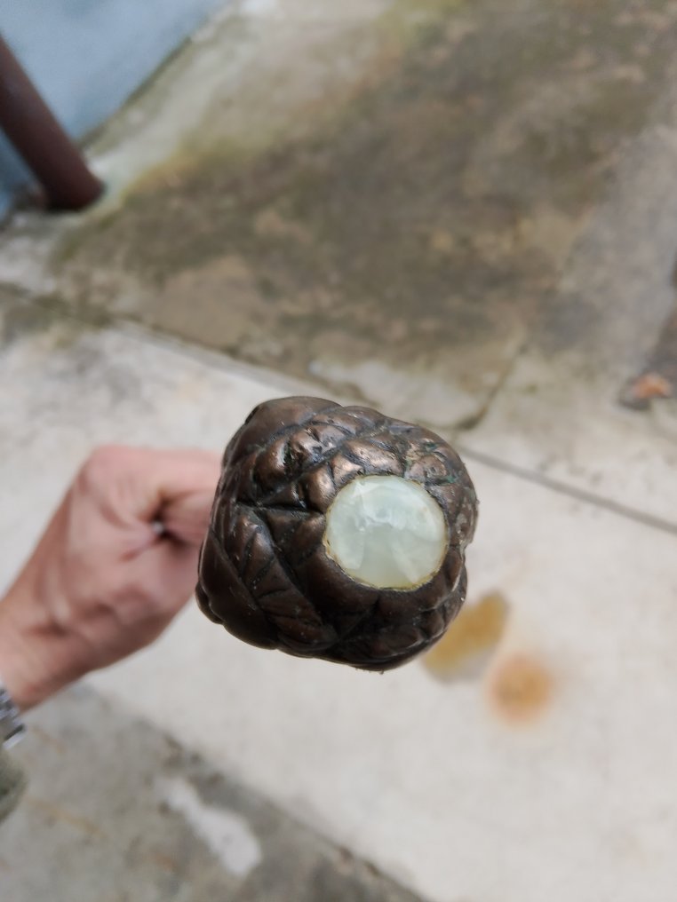 Kävelykeppi - Puu, Metalli - Pronssi- ja helmiosat. #2.1