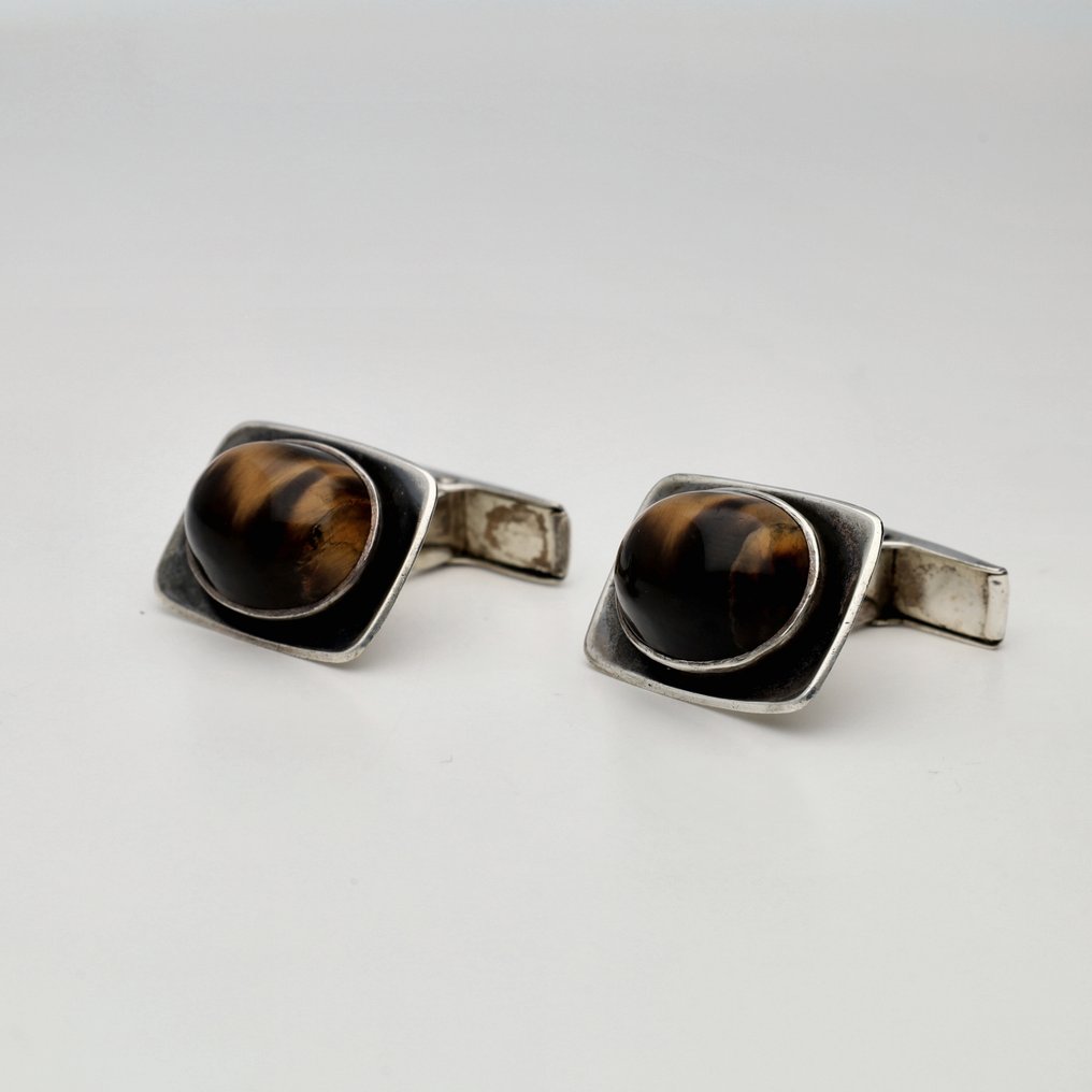 No Reserve Price - Cufflinks Silver - Tiger's Eye #2.1