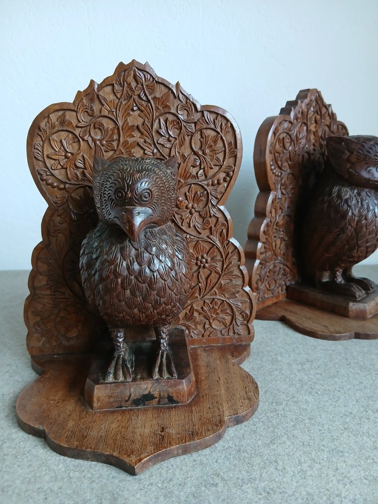 Bookends (2) - Hardwood - With owls, Bali - Indonesia #4.3