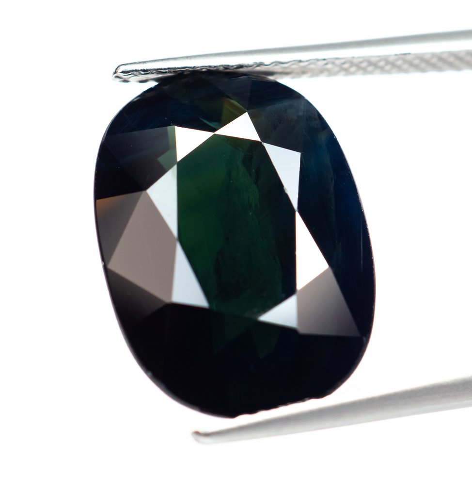 没有保留价 蓝宝石 - 13.99 ct - 美国宝石研究院(GIA) - 深绿蓝色 #2.1