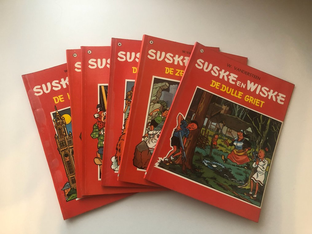 Suske en Wiske 78 t/m 82 + 99 - De dulle griet / De zeven snaren / De brullende berg / De circusbaron / De gramme huurling / De - 6 Album - Første udgave/genoptryk - 1967/1969 #1.0