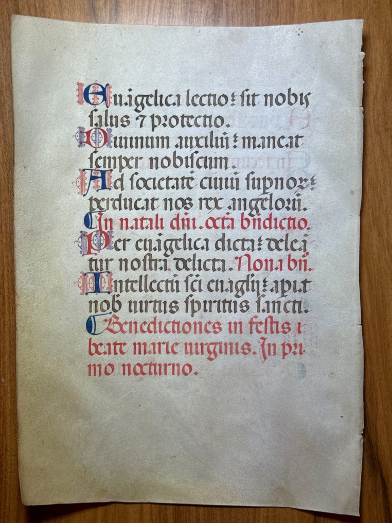 Italian scriptorium of the Middle Ages - Breviary illuminated leaf on vellum Italy 10 initials in red and blue colours - 1450 #1.0