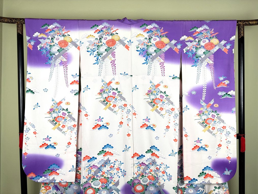 日本振袖和服 绉绸皱纹布 - 无底价 - 絲 - 日本 - 平成時期(1989年至今) #3.2