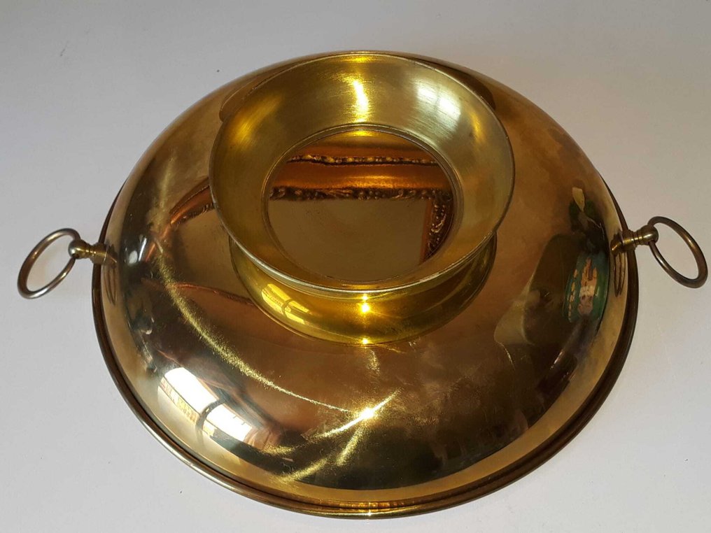 Service de table pour le dîner (2) - Set decorativo - arte povera - Laiton - Plat et coupe en laiton #2.1