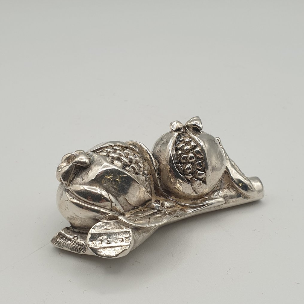Fratelli Magrino - Coppia di melograni rivestita in argento 925 fiorentino - Statuetă - .925 argint, Îmbrăcată în argint. #2.1