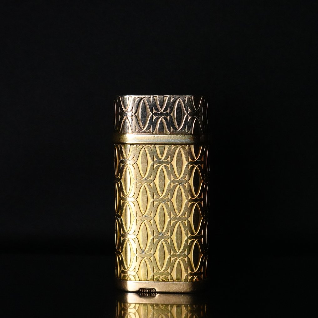 Cartier - Happy Birthday 2C Logo Motif Gas Lighter Vintage - Sem preço de reserva - Isqueiro - Banhado a ouro #1.0