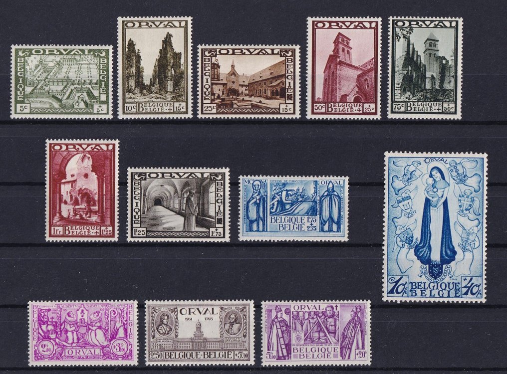 Bélgica 1933 - Grote Orval, la gama completa - OBP/COB 363/74 #1.0