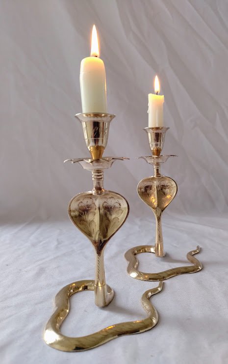 Κηροπήγιο Taperstick 2 φωτιστικά Cobra αριθμημένα (2) - Ορείχαλκος #1.0