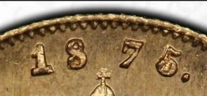 Netherlands. Willem III. 10 Gulden 1875 uit 1874 (overslag) MS66 #3.2