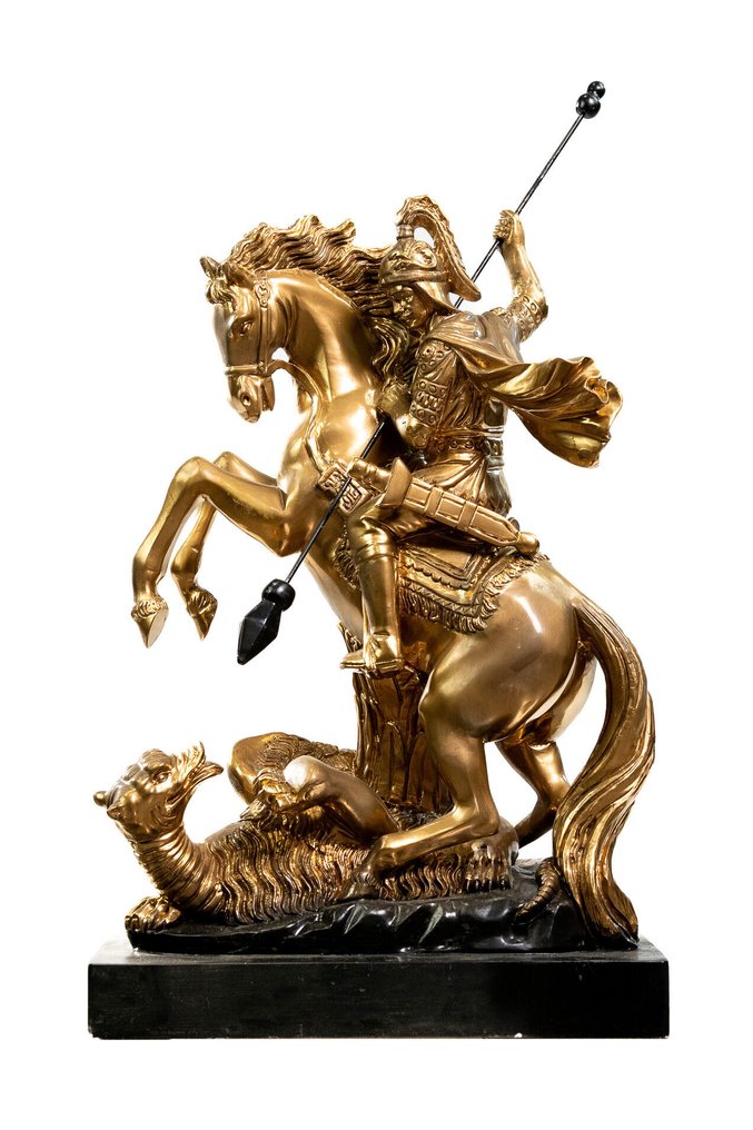 Γλυπτό, Grande scultura di San Giorgio - 75 cm - Μάρμαρο #1.0