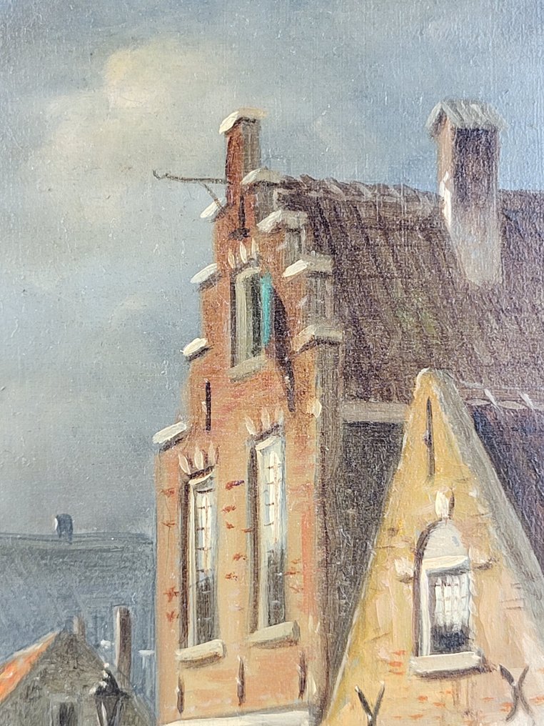 P. G. Vertin (XIX-XX) - Atmospheric Dutch Street Scene #4.3