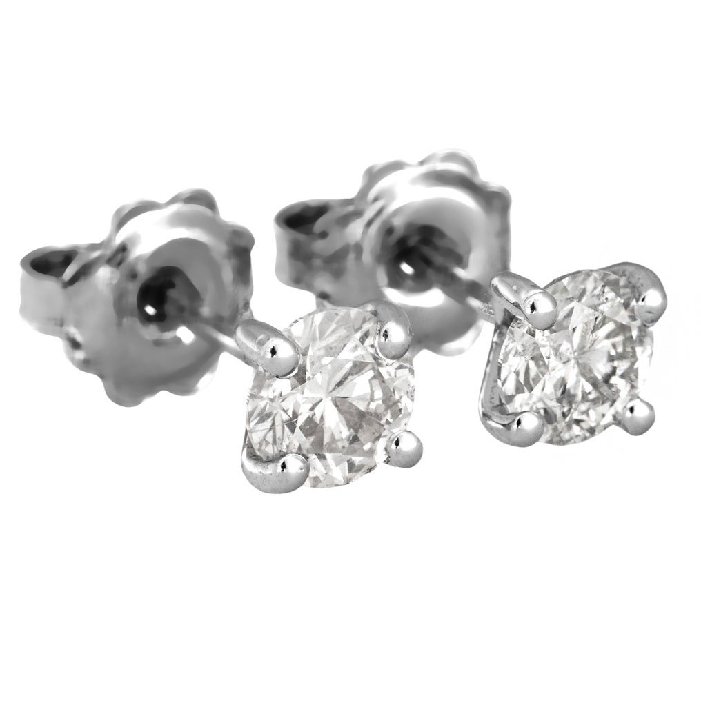 Nincs minimálár - Drop fülbevaló - 14 kt. Fehér arany - 1.03ct. tw. Gyémánt (Természetes) #1.0