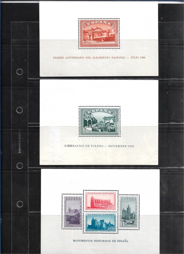 Spain 1930/1938 - Small collection of stamps and sheets, interesting. - Unificato N. 412/28+442/56+bf1/2+bf 5 #4.3