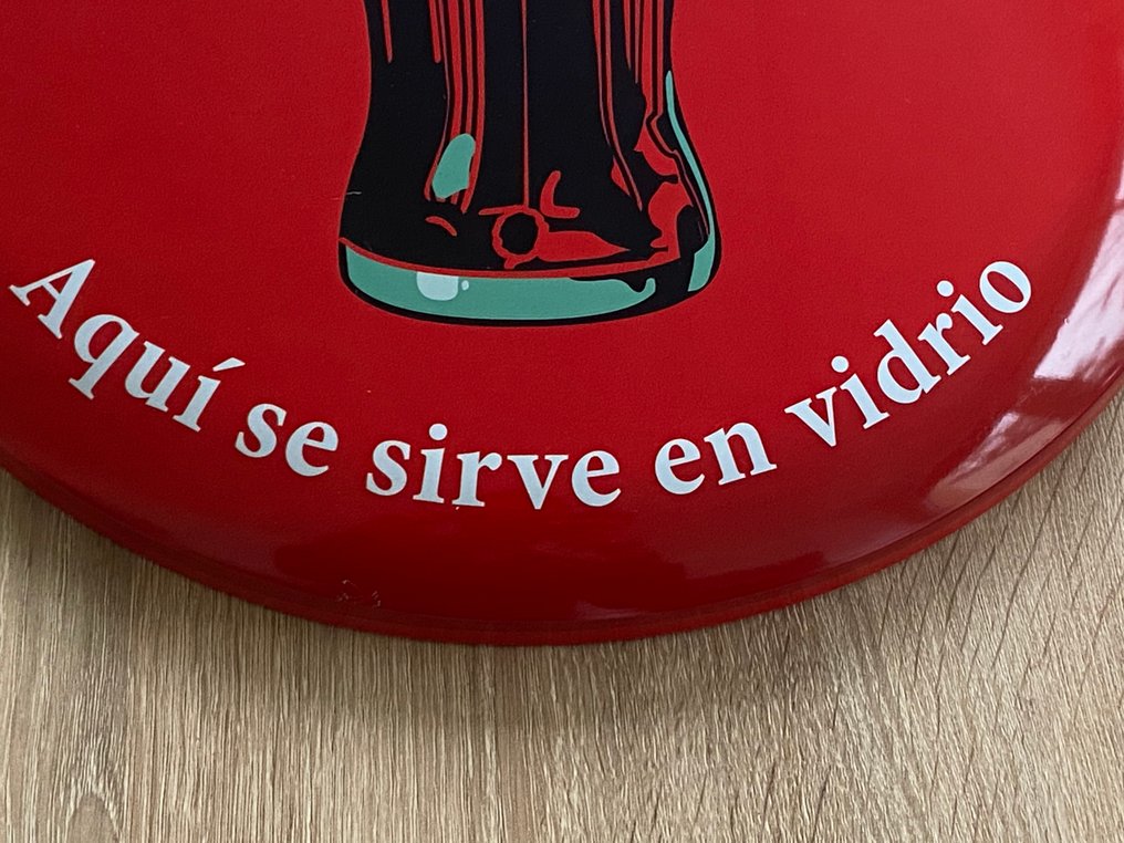 Coca-Cola « Aqui se sirve en vidrio » / The Coca-Cola Company - Tablica - Metal #3.2