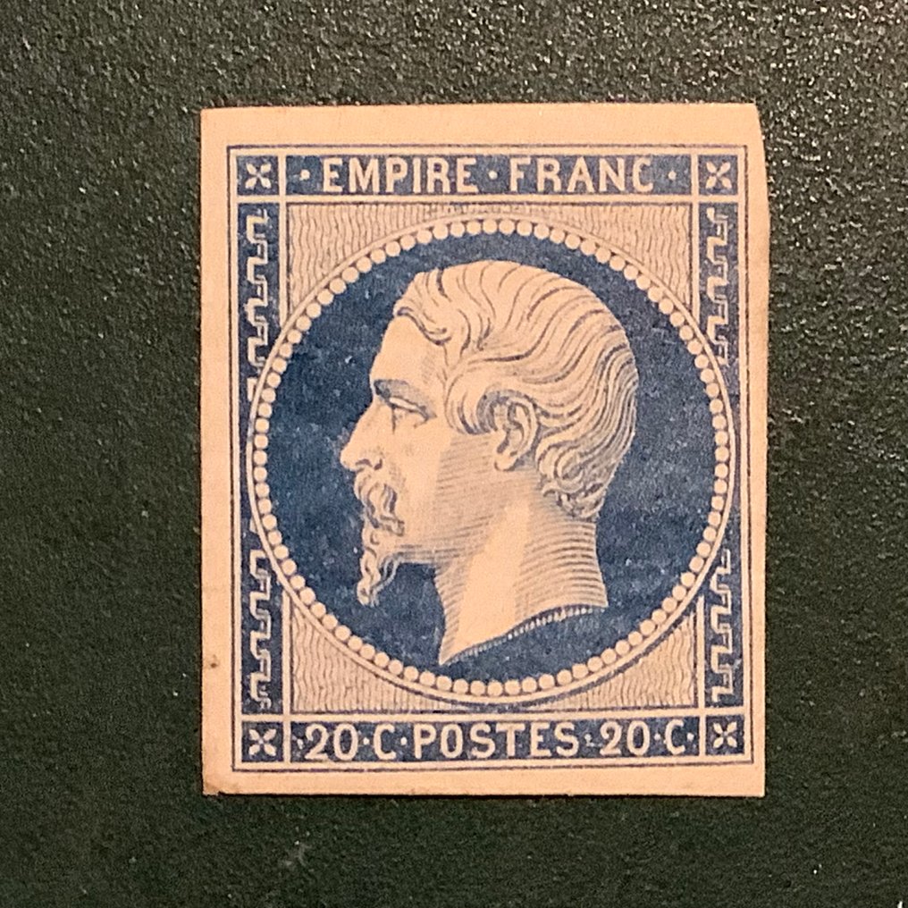 Frankrig 1854 - 20 cent Napoleon Empire i mørkere nuance med gode margener. - Yvert 14 Aa #1.0