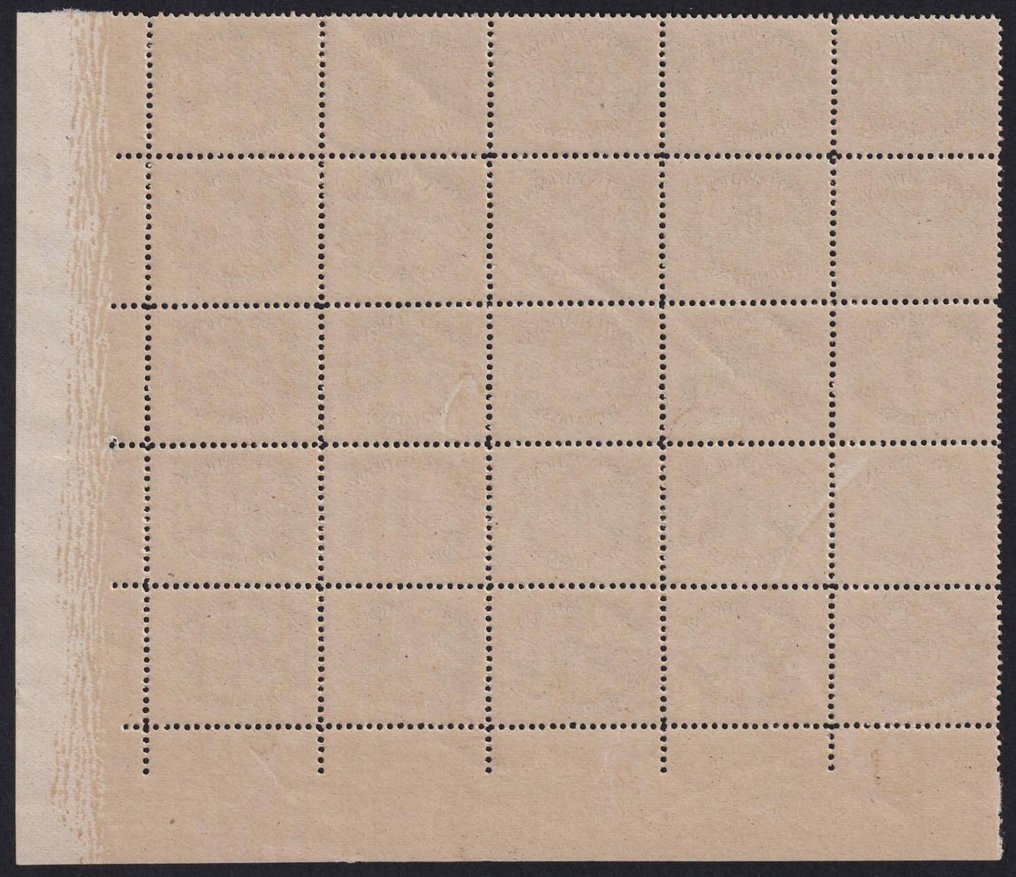 梵蒂冈城 1946 - 应付邮资 5 升灰色纸张 25 块 Sass 18/I 完好无损 MNH** Spl #1.0