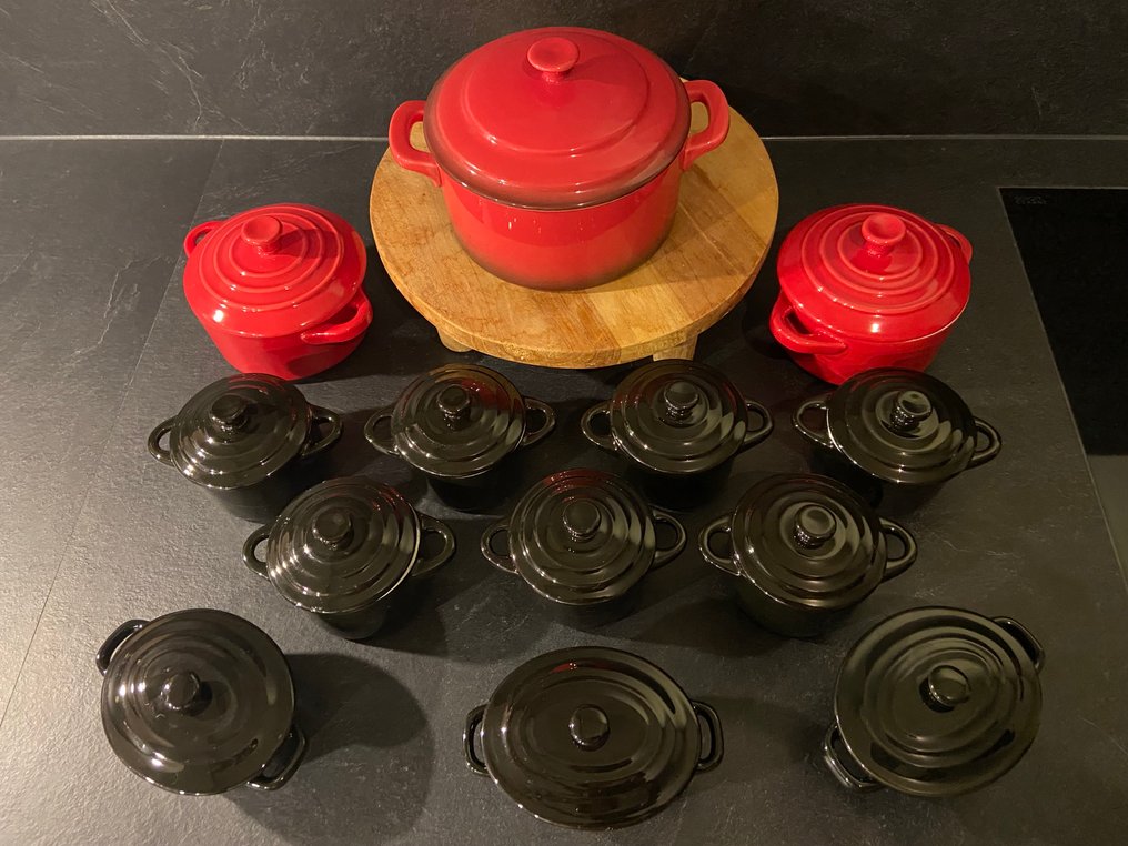 Le Creuset-Stijl - 锅 (13) -  可爱的烤盘套装 / 迷你炖锅烤盘 - 陶瓷 #1.0