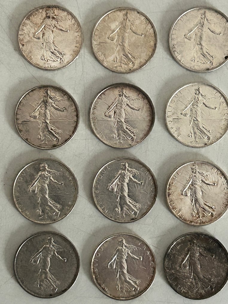 Frankrijk. 5 Francs 1960/1964 Semeuse (lot de 20 monnaies en argent) (Zonder Minimumprijs) #3.2