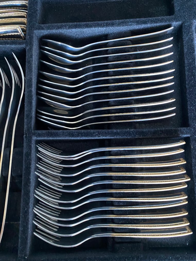 Monix de alta gama - 12 Juegos + Complementos con bordes en oro - 12件餐具套裝 - 18/10 不锈钢和 23/24 克拉黄金边缘 #3.2