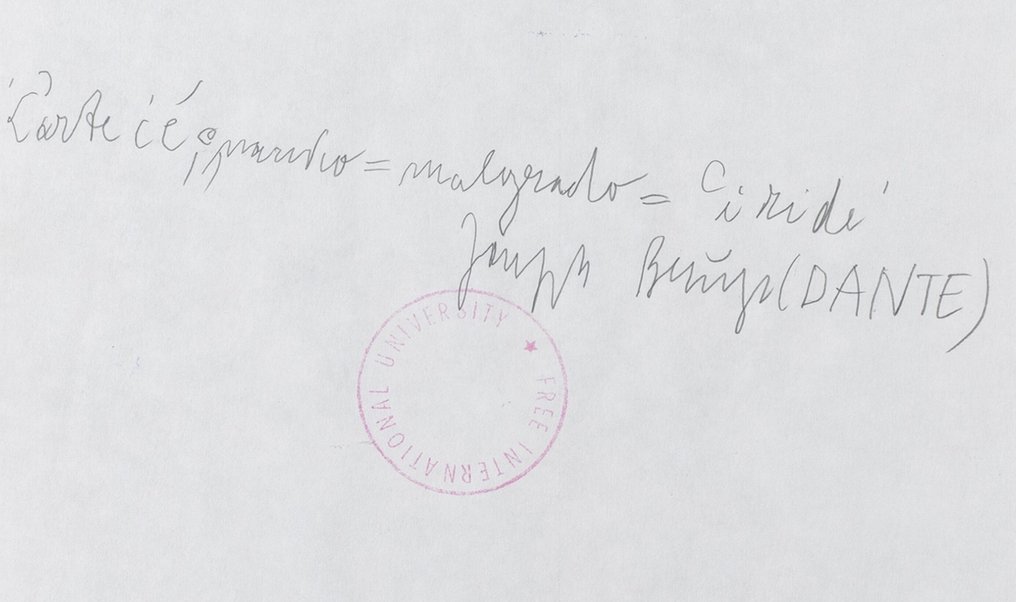 Joseph Beuys (1921-1986) - L'arte, c'è, quando = malgrado = ci ride (Joseph Beuys - Dante 1963) #2.1