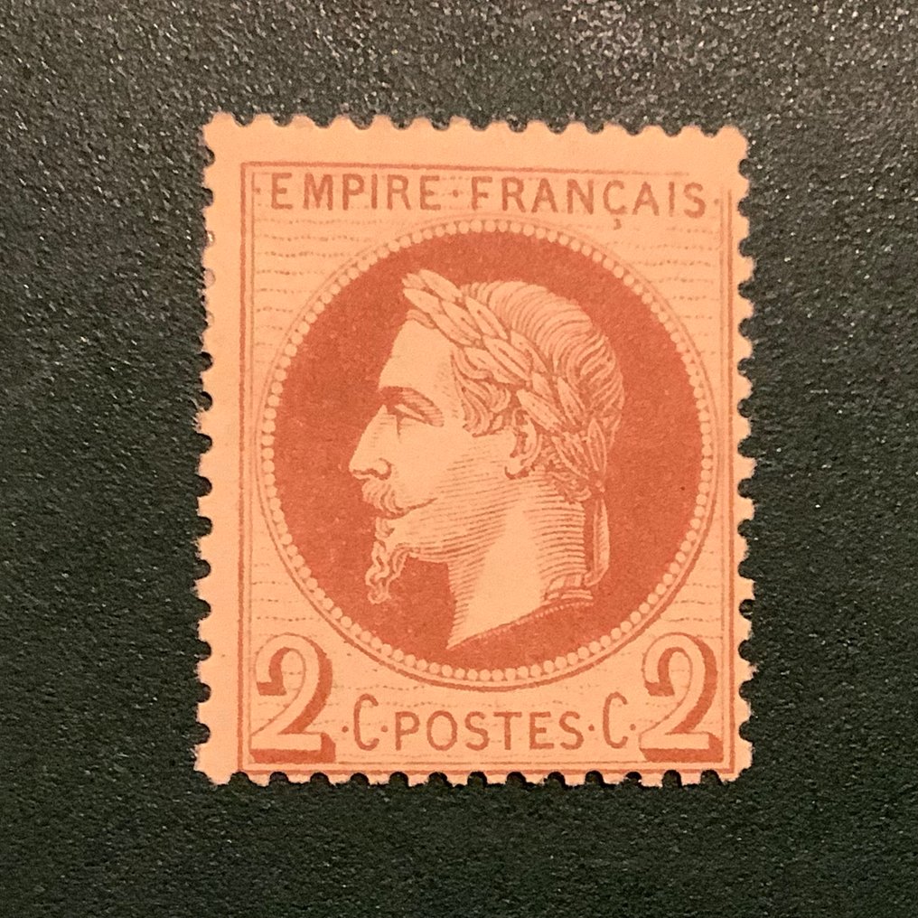 Frankrijk 1862 - 2 cent Napoleon Laure met curiositeit missende hoek van de kader rechts boven - Yvert 26B #1.0