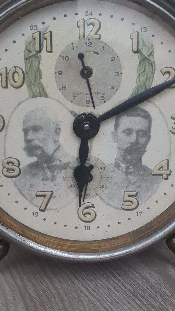 Ξυπνητήρι - junghans - Ορείχαλκος, Χάλυβας, Γυαλί - 1910-1920 - Ρολόι με καντράν πορτρέτου από τον Πρώτο Παγκόσμιο Πόλεμο #1.0