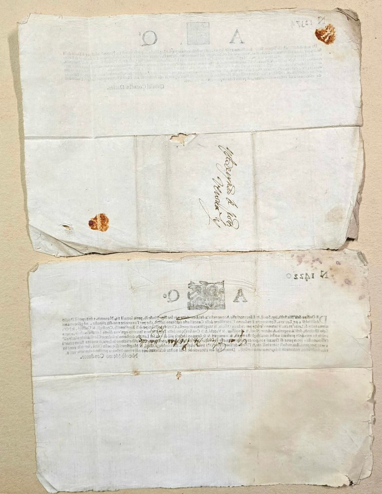Italy - Document - 2 documenti AQ Veneziano - 1608 #1.0