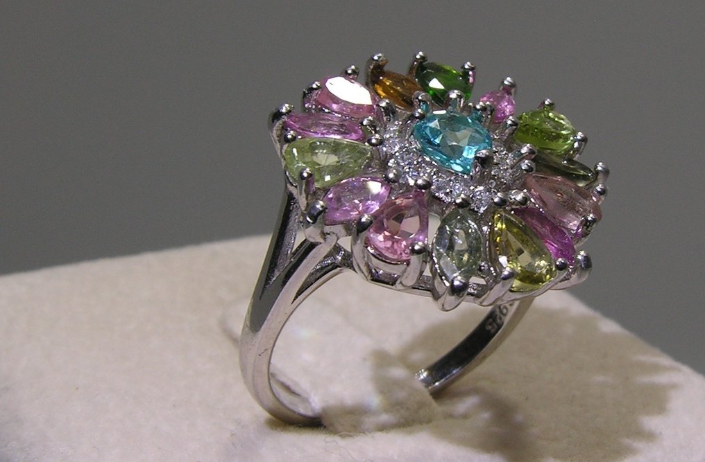 Tourmaline Ring - Height: 24.3 mm - Width: 20 mm- 4.9 g - (1) #3.2