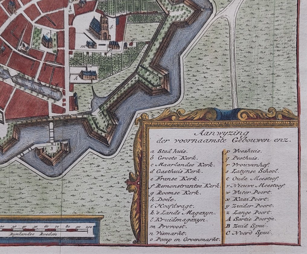 荷兰 - Brielle; Isaak Tirion - Nieuwe Grond-tekening der Stad Brielle - 1743 #3.2