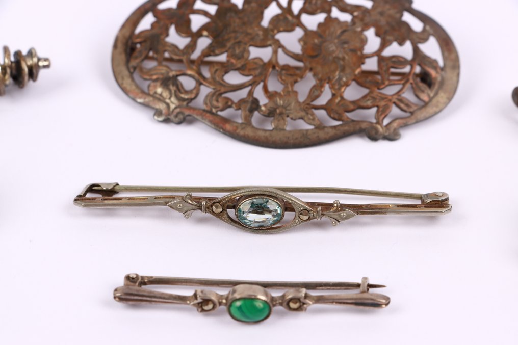 没有保留价 - 胸针 银 - 8个古董 #4.3