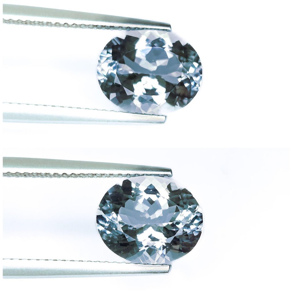 Nincs minimálár - 2 pcs  Kék Akvamarin  - 6.46 ct - Nemzetközi Gemmológiai Intézet (IGI) #1.0