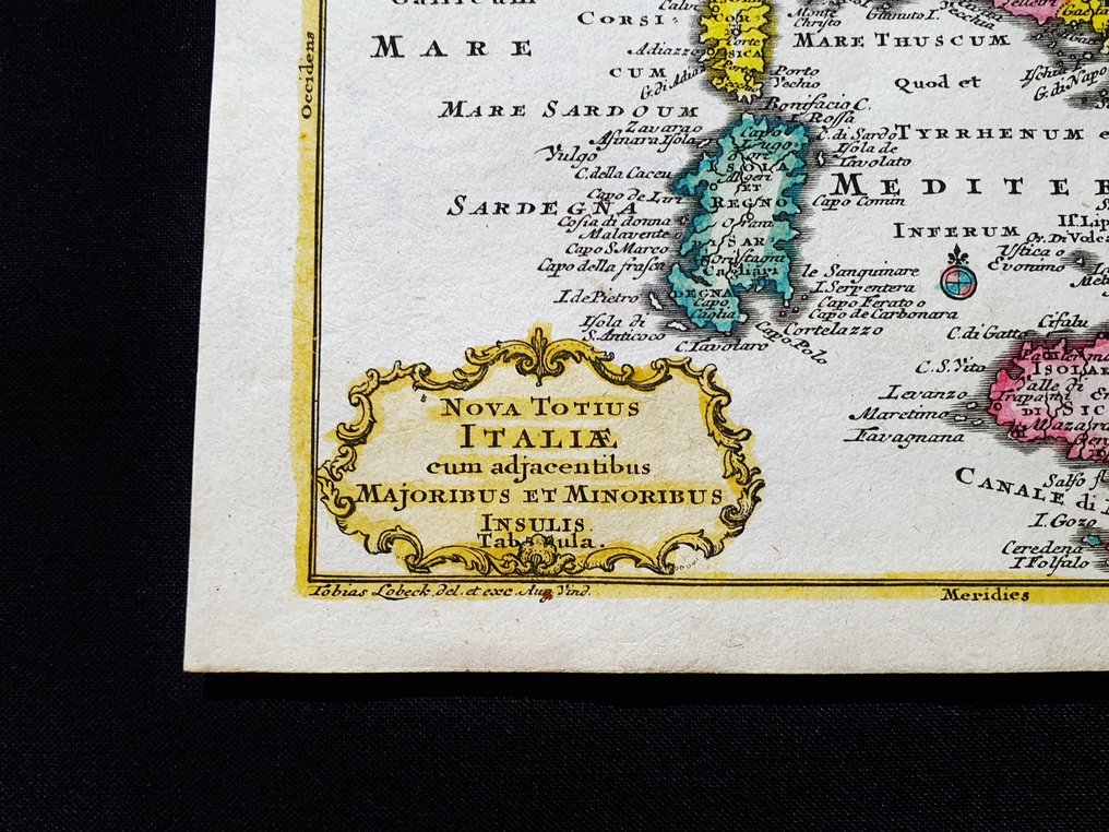 Europe - Italy / Sicily / Sardinia / Molise / Corsica / Lombardy; Tobias Conrad Lotter - Nova Totius Italiae, cum Adjacentibus - 1721-1750 #4.3
