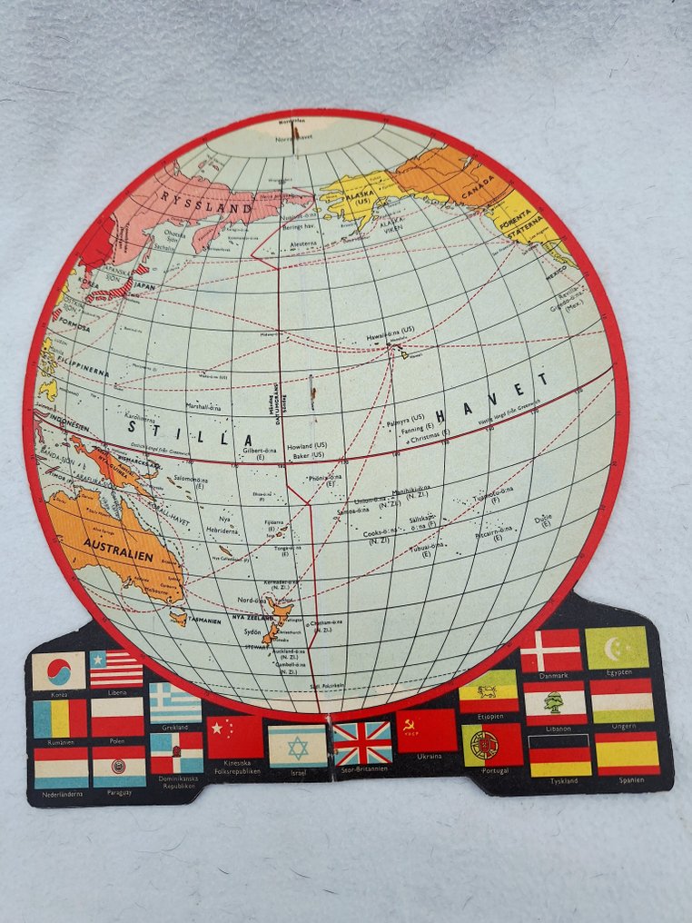 Vlaggenglobe - Eerste Nederlandse Globe Industrie - Swedish language - 1950-1960 #1.0