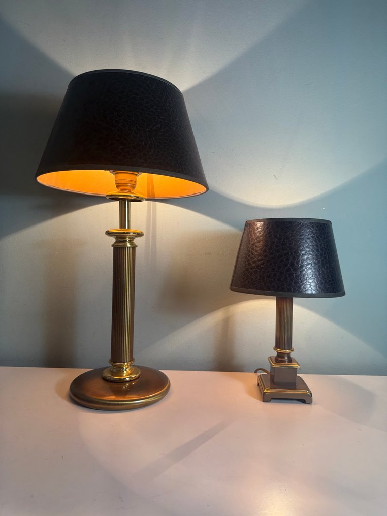 Herda - Table lamp (2) - Set of two luxury brass table lamps in an elegant Empire style from Herda Lighting. - Brass #3.2