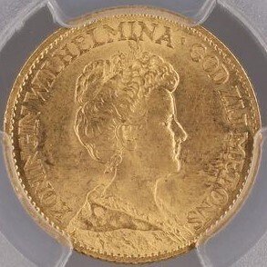 Netherlands. Wilhelmina. 10 Gulden 1911 MS64 #2.1